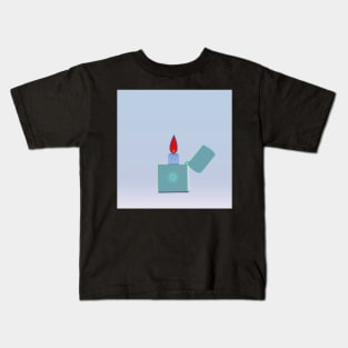 red flame and lighter Kids T-Shirt